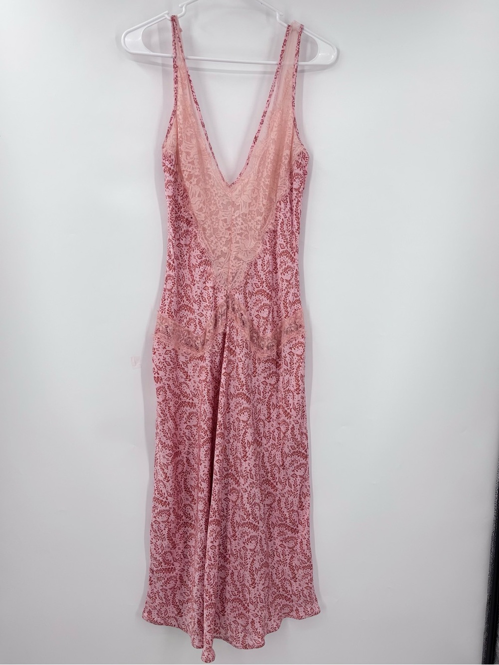 Anthropologie Blush Pink Lace Backless Midi Dress - Picture 2 of 12